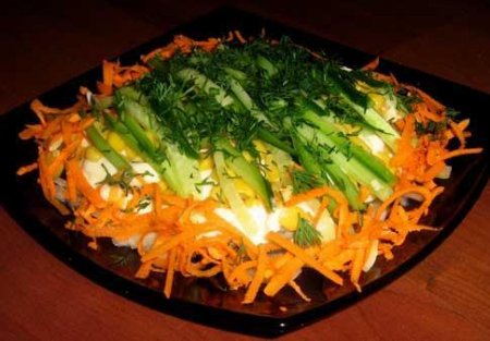 Салат с морковью по-корейски и шпротами